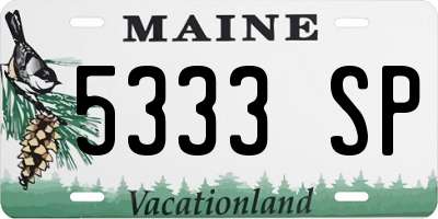 ME license plate 5333SP