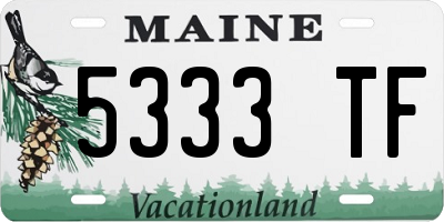 ME license plate 5333TF