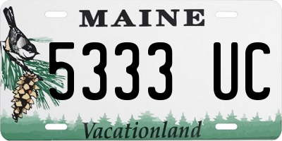 ME license plate 5333UC