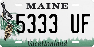 ME license plate 5333UF