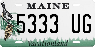 ME license plate 5333UG
