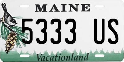 ME license plate 5333US