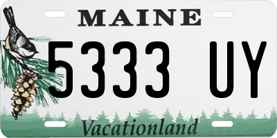 ME license plate 5333UY