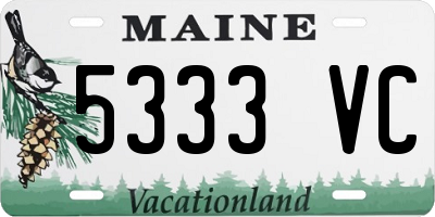 ME license plate 5333VC