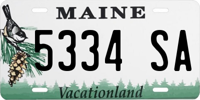 ME license plate 5334SA