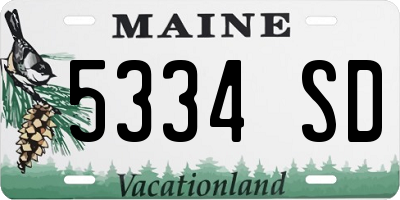 ME license plate 5334SD