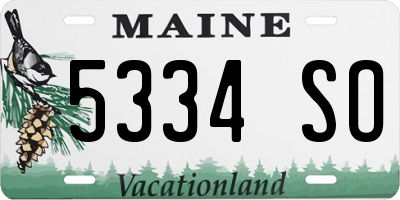 ME license plate 5334SO