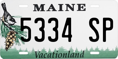 ME license plate 5334SP