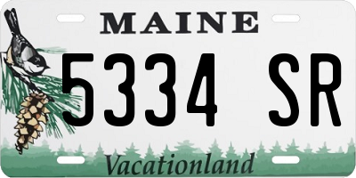 ME license plate 5334SR