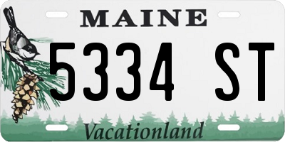 ME license plate 5334ST