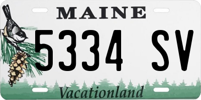 ME license plate 5334SV