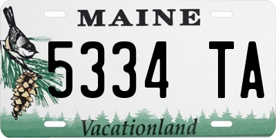 ME license plate 5334TA