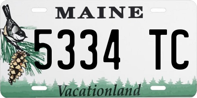 ME license plate 5334TC