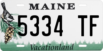 ME license plate 5334TF
