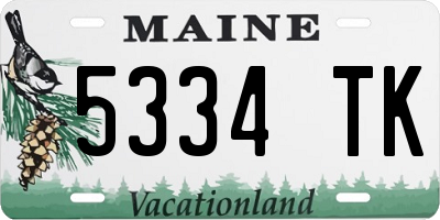 ME license plate 5334TK