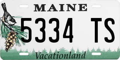 ME license plate 5334TS
