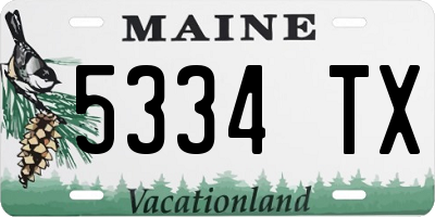 ME license plate 5334TX