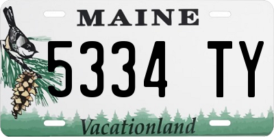 ME license plate 5334TY