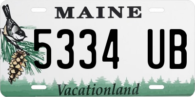 ME license plate 5334UB