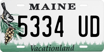 ME license plate 5334UD