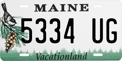 ME license plate 5334UG