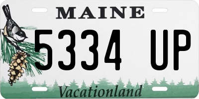 ME license plate 5334UP