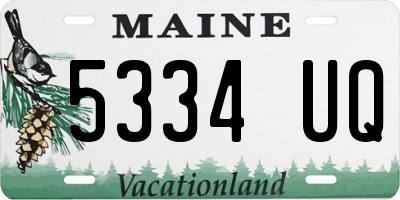 ME license plate 5334UQ