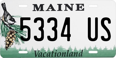 ME license plate 5334US