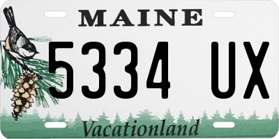 ME license plate 5334UX