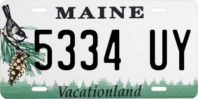 ME license plate 5334UY