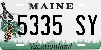 ME license plate 5335SY