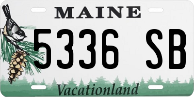 ME license plate 5336SB