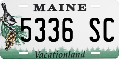 ME license plate 5336SC
