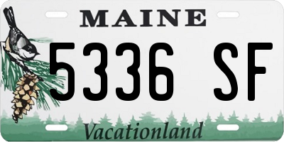ME license plate 5336SF