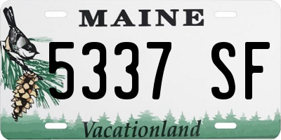 ME license plate 5337SF