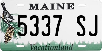 ME license plate 5337SJ