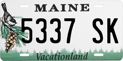 ME license plate 5337SK
