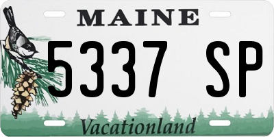 ME license plate 5337SP