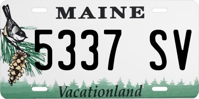 ME license plate 5337SV