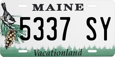 ME license plate 5337SY