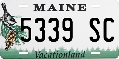 ME license plate 5339SC