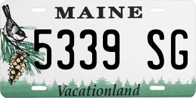 ME license plate 5339SG