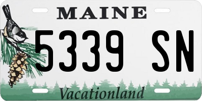 ME license plate 5339SN