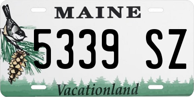 ME license plate 5339SZ