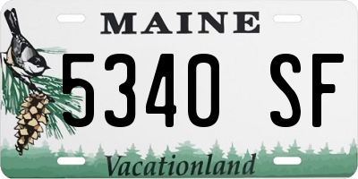 ME license plate 5340SF