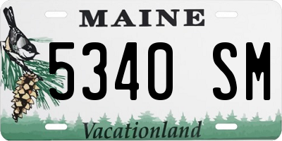ME license plate 5340SM