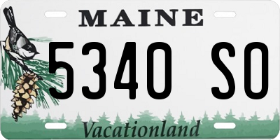 ME license plate 5340SO