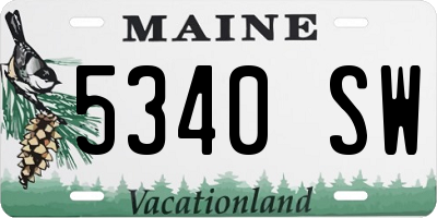 ME license plate 5340SW