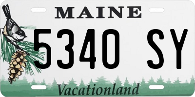 ME license plate 5340SY