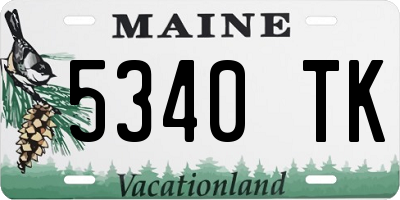 ME license plate 5340TK